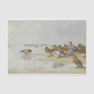 Wigeon and Teal by the water's edge, Art Tissue Paper