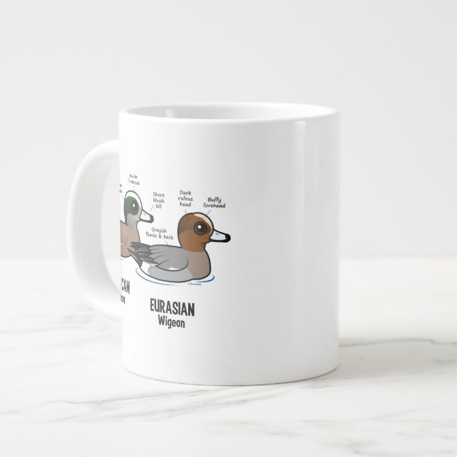 Wigeon vs Wigeon Large Coffee Mug (Front Left)