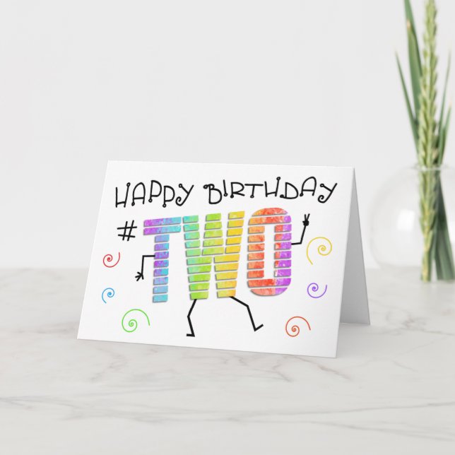 Wiggle n Giggle Fun 2nd Birthday Greeting Card (Front)