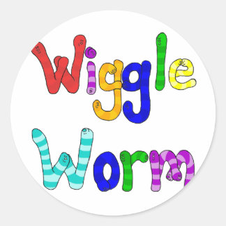 Wiggle Worm Classic Round Sticker