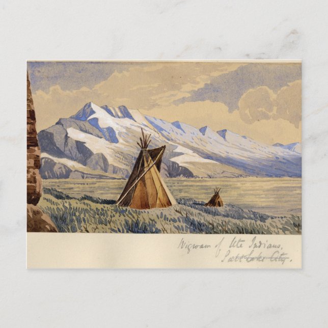 Wigwam of Ute Indians, Salt Lake City Postcard (Front)
