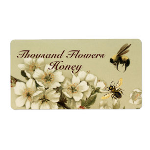 WIHITE SPRINTEMPS FLEURS ET HONEY BEE, BEEKEEPER