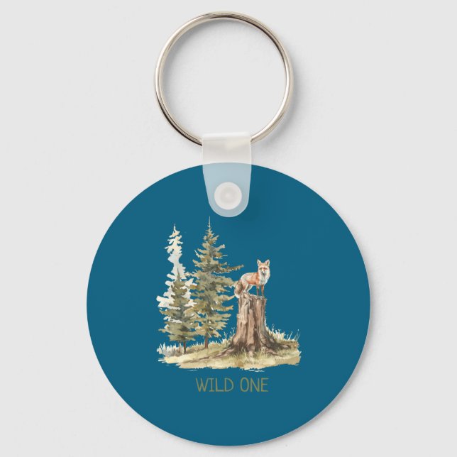 Wiild One Forest Woodland Fox Toddler  Keychain (Front)