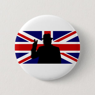 Wiinston Churchill British bulldog 2 Inch Round Button