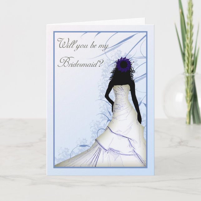 wil you be my Bridesmaid blue blends Invitation (Front)