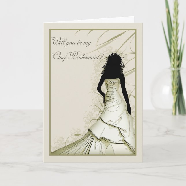 wil you be my Chief bridesmaid cream blends Invitation (Front)