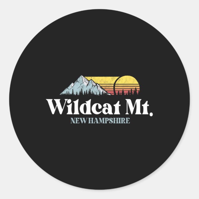 Wilat Mountain, New Hampshire, Ski Slopes Snowboar Classic Round Sticker (Front)