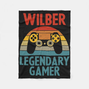 Wilber Gift Name Personalized Funny Gaming Geek Bi Fleece Blanket