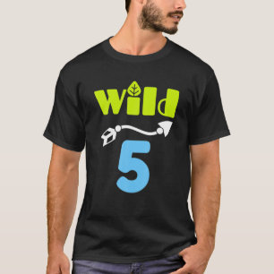 Wild 5 Birthday Tee For Kids 5Yr Old Boy 5Th Birth