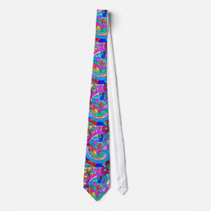 wild 70's love colours tie