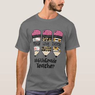 Wild About 6Th Grade Teacher Leopard Print School T-Shirt