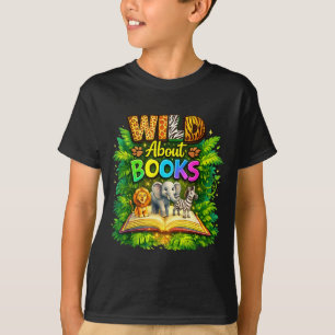Wild about books teacher back to school leopard  T-Shirt