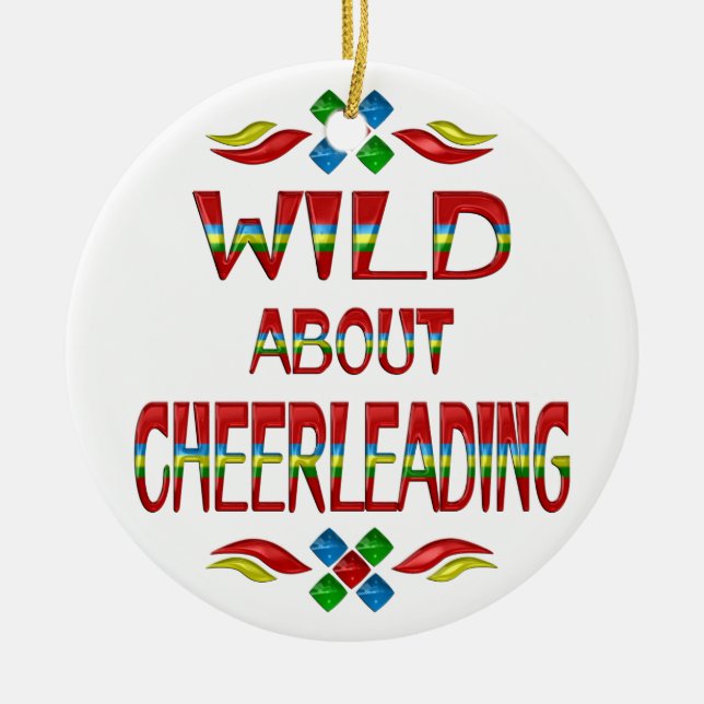 Wild About Cheerleading Ceramic Ornament (Front)
