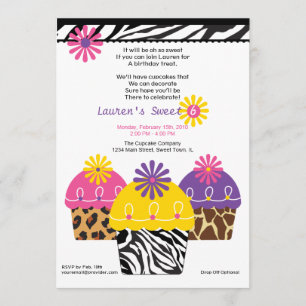 Wild About Cupcakes Invitation
