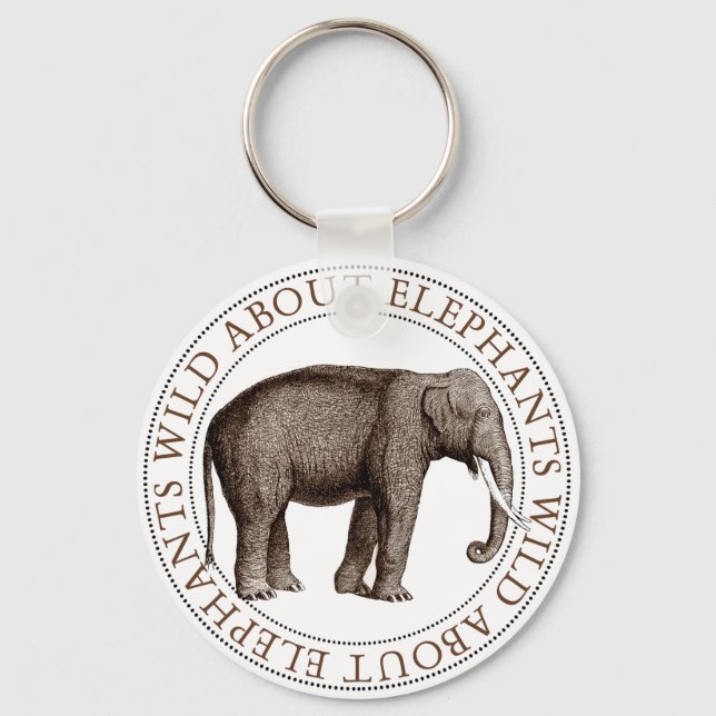 Wild About Elephants Keychain (Front)