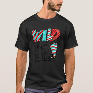 Wild About First Grade 1st Grade Aqua Blue And Red T-Shirt
