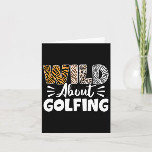Wild About Golfing Animals Pattern Golfer Leopard Card