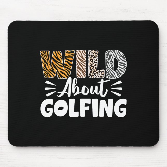 Wild About Golfing Animals Pattern Golfer Leopard  Mouse Pad (Front)