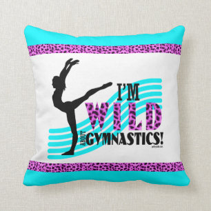 Wild About Gymnastics Throw Pillow