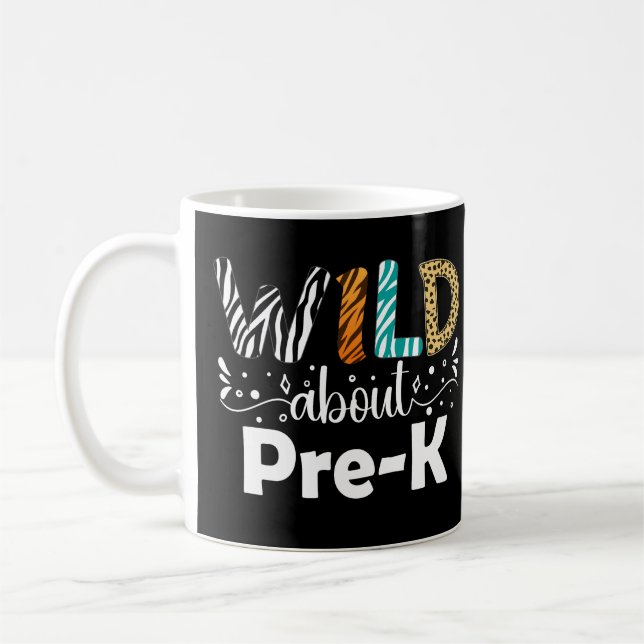 Wild About Pre-K Funny Student Teacher School Coffee Mug (Left)