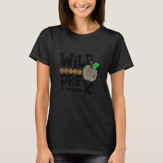Wild About Pre K Leopard Back To School Teacher Ki T-Shirt