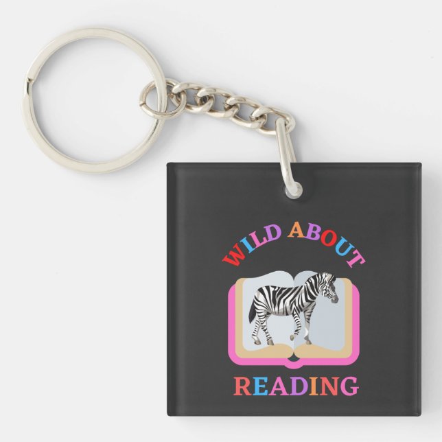 WILD ABOUT READING KEYCHAIN (Front)
