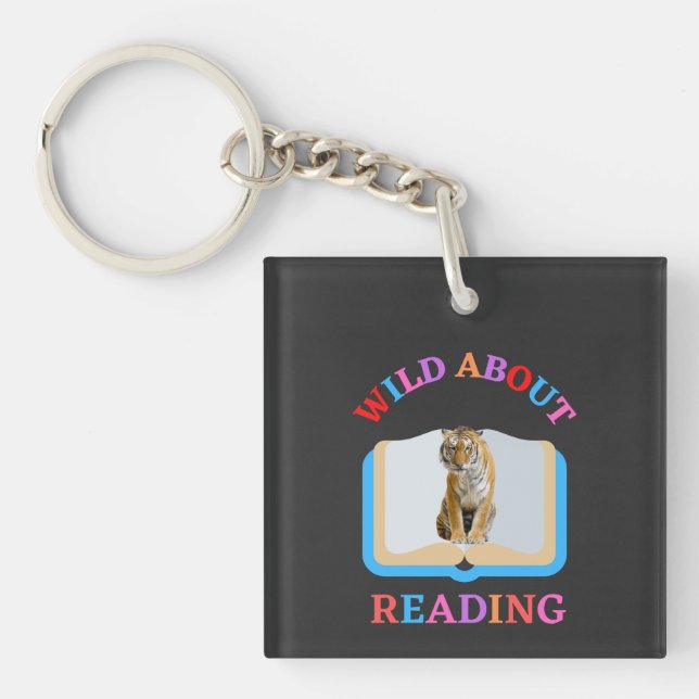 WILD ABOUT READING KEYCHAIN (Front)