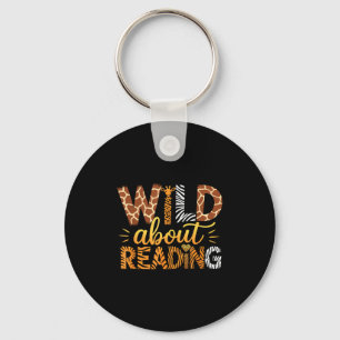 Wild About Reading Safari Animal Print Graphic Keychain