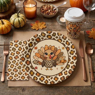 Wild About Turkey Paper Plate