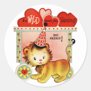 Wild About You   Valentine   Stickers ronds
