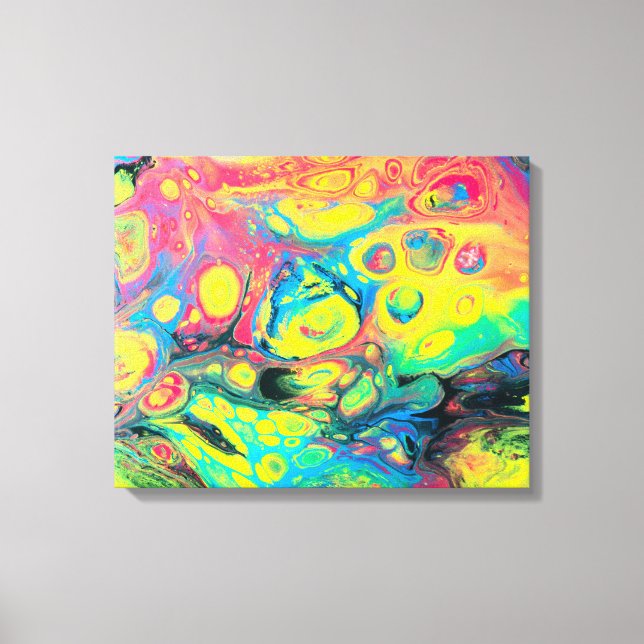 Wild Acrylic Fluid Art Abstract Canvas Print (Front)