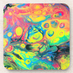 Wild Acrylic Fluid Art Abstract Coaster
