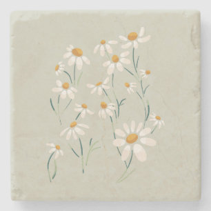 Wild Aesthetic Chamomile Camomile Delicate Flowers Stone Coaster