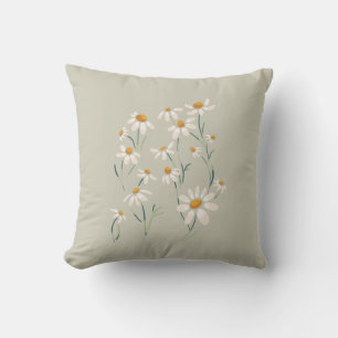 Wild Aesthetic Chamomile Camomile Delicate Flowers Throw Pillow