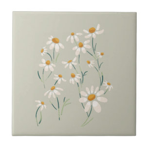 Wild Aesthetic Chamomile Camomile Delicate Flowers Tile
