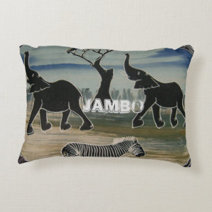 Wild African personalized Jumbo art design Accent Pillow