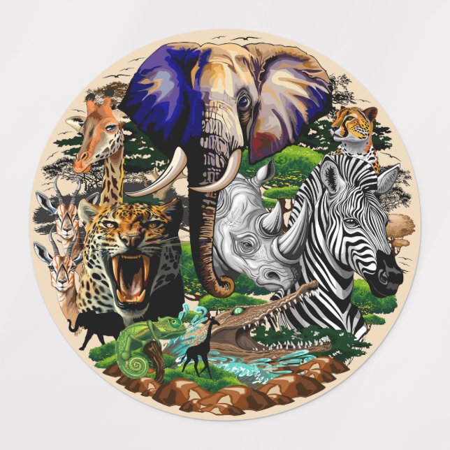 Wild African Savanna Animals (Design 1)