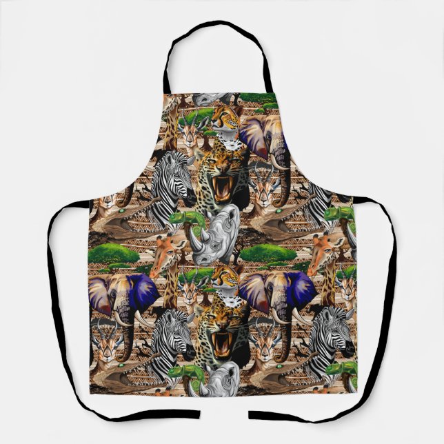 Wild African Savanna Animals Apron (Front)