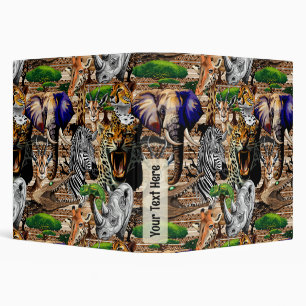 Wild African Savanna Animals Binder