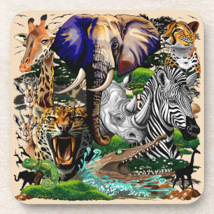 Wild African Savanna Animals Coaster