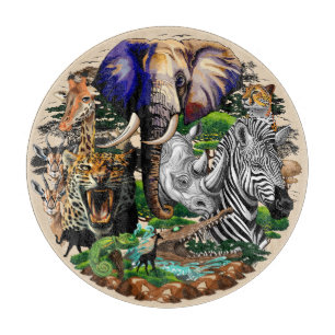 Wild African Savanna Animals Cutting Board