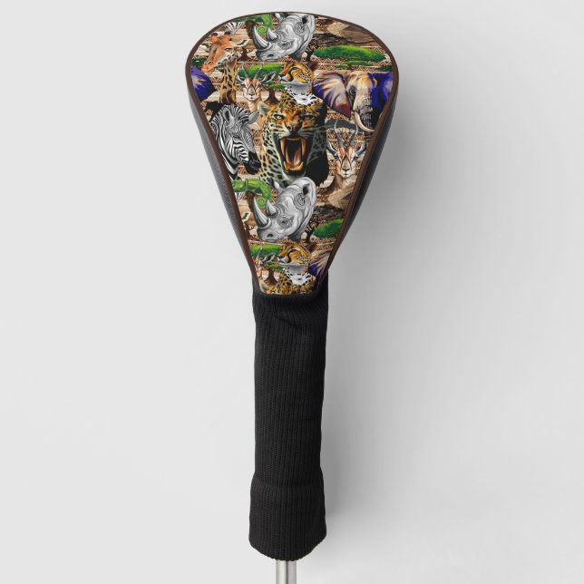 Wild African Savanna Animals Golf Head Cover (Front)