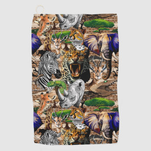 Wild African Savanna Animals Golf Towel