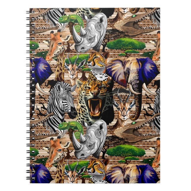 Wild African Savanna Animals Notebook (Front)