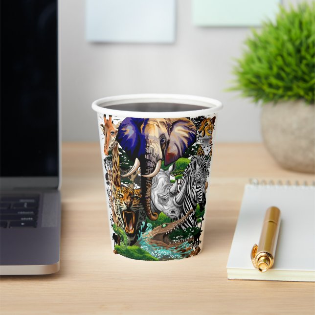 Wild African Savanna Animals Paper Cups (Insitu)