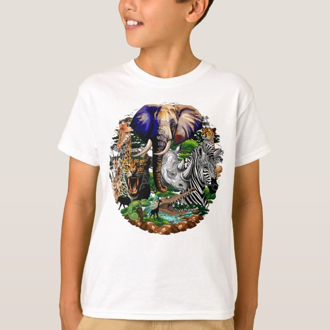 Wild African Savanna Animals T-Shirt (Front)