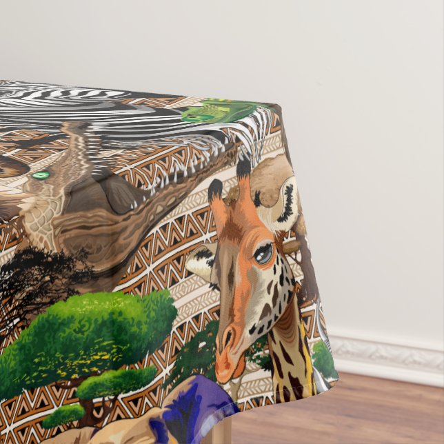 Wild African Savanna Animals Tablecloth (In Situ)