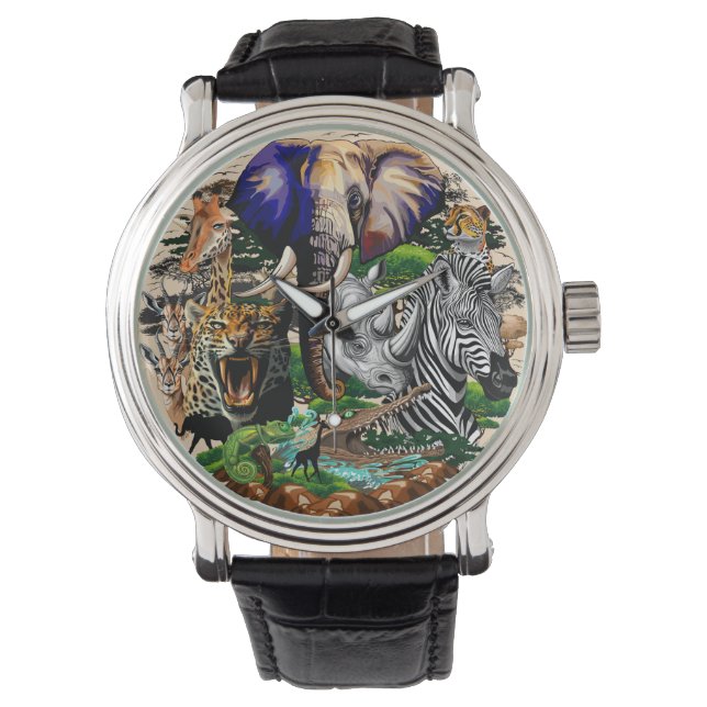 Wild African Savanna Animals Watch (Front)