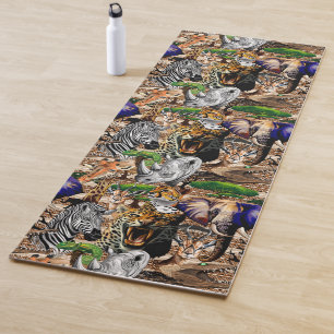 Wild African Savanna Animals Yoga Mat