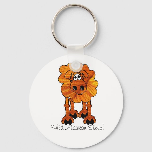 Wild Alaskan Sheep Keychain (Front)